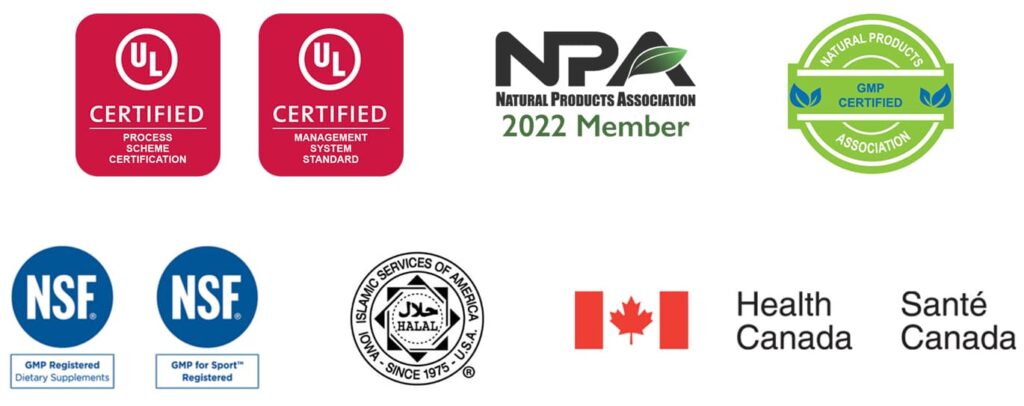 CorneaCare Supplement Certification Logos