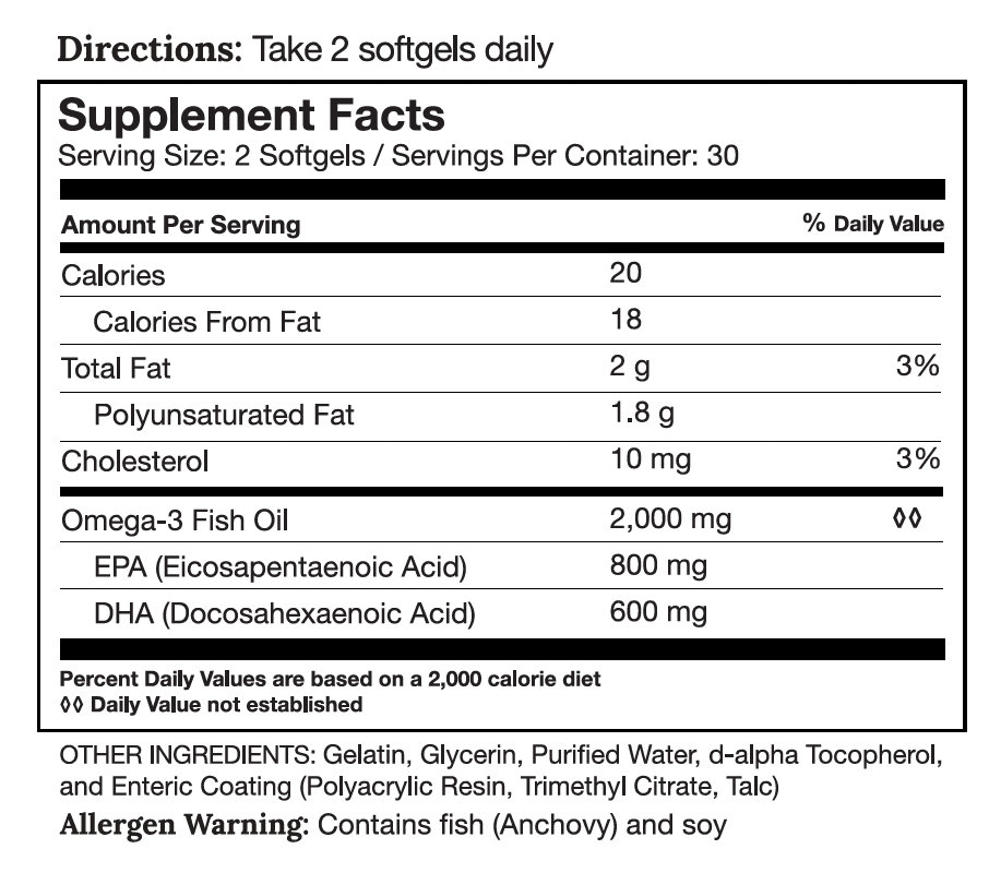 Eye Omega 3 Supplement Facts