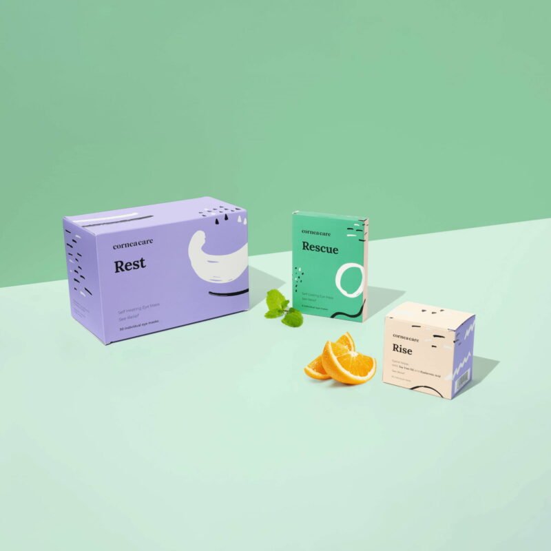All rounder eyelid wipes, self heating warm compresses, hydrogel cold compresses