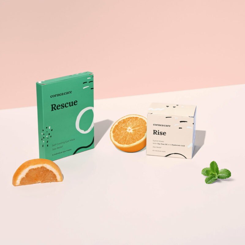 CorneaCare Eyelid Hygiene Starter eyelid wipes and hydrogel cold compresses