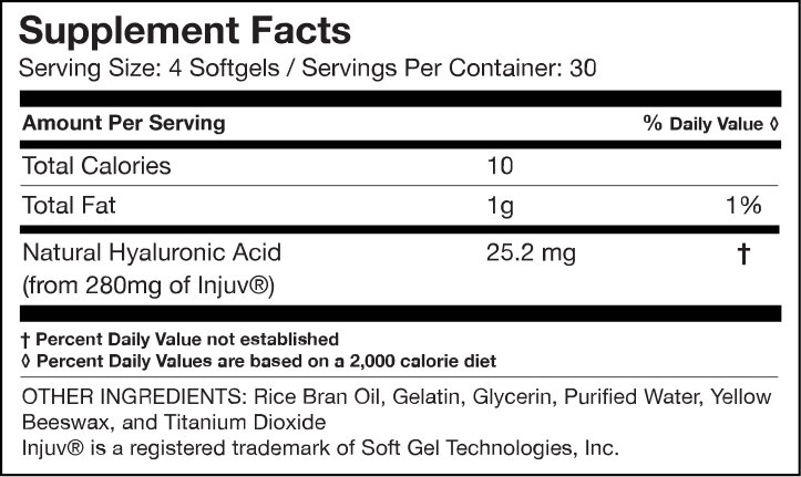 Hyaluronic Acid Supplement Facts